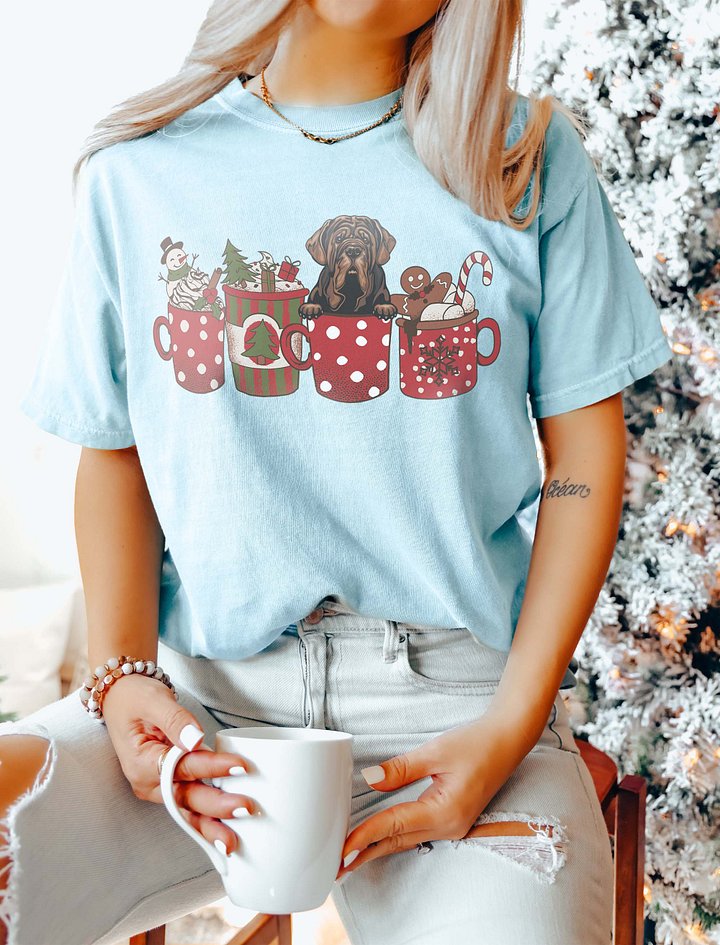 Cute Neapolitan Mastiff in a Christmas Cup T-Shirt | Funny Christmas Pup in a Cup product image (6)