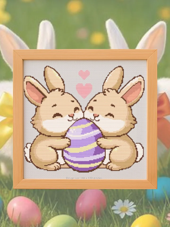Easter Bunny Duo Cross Stitch Pattern product image (1)