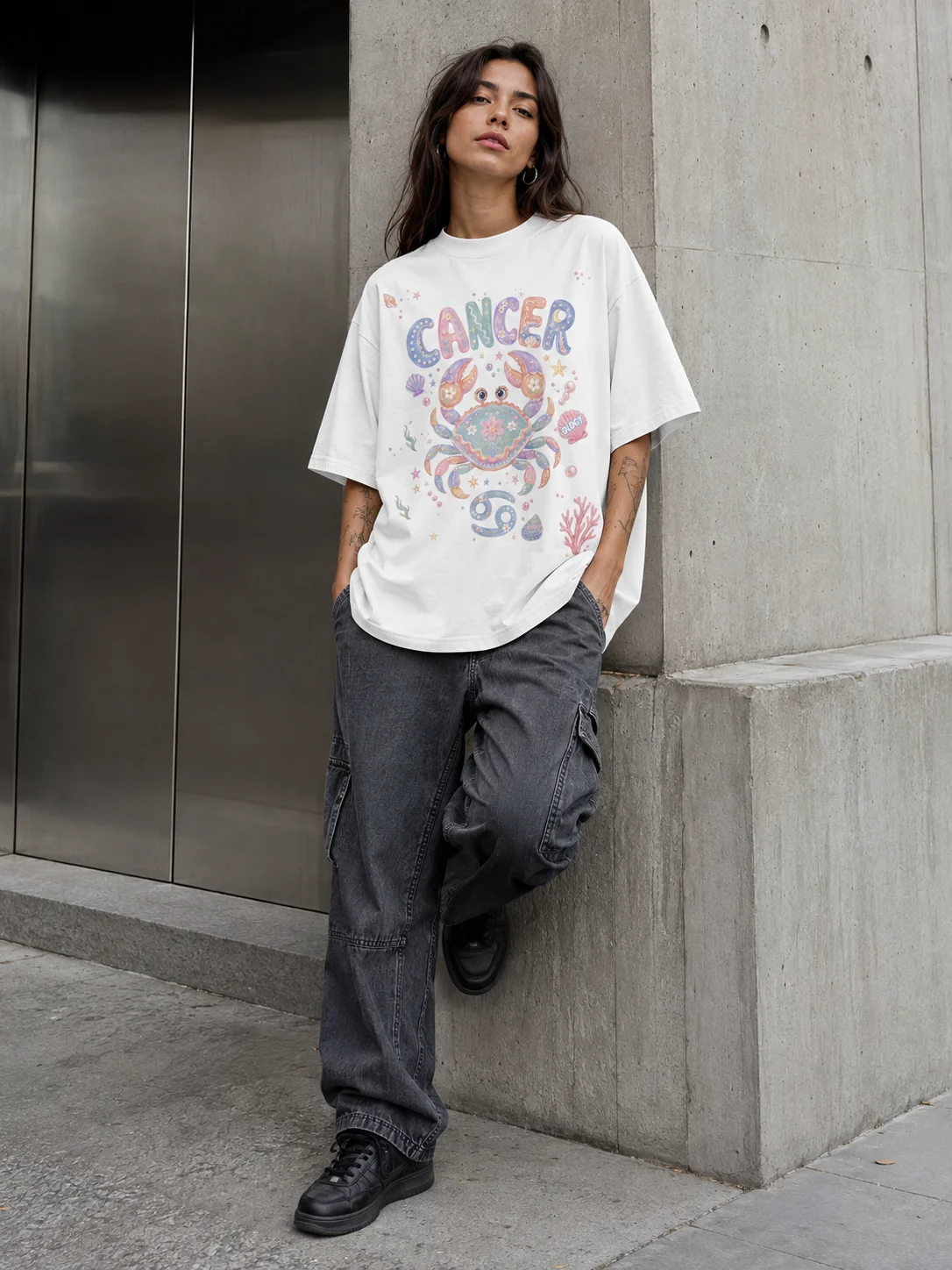 Cancer Astro Pop Oversized Tee product image (9)