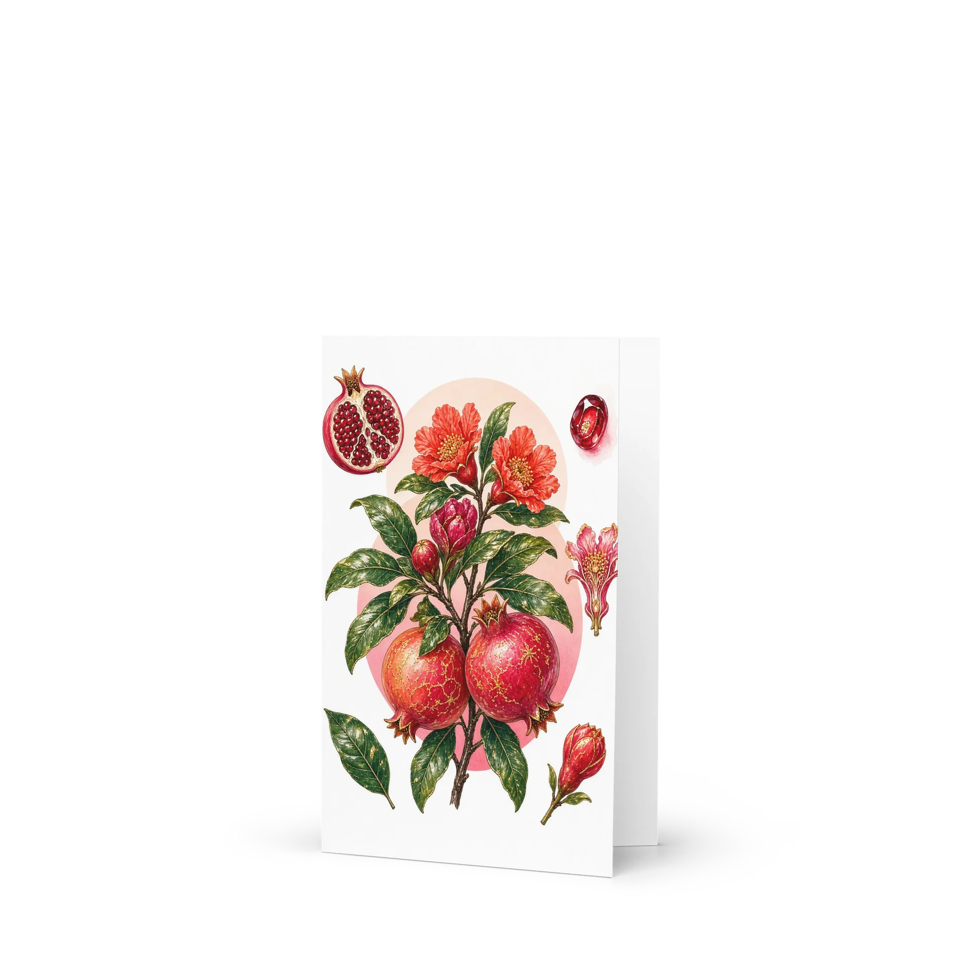 Modern Botanical Plate – Pomegranate Greeting Card product image (1)