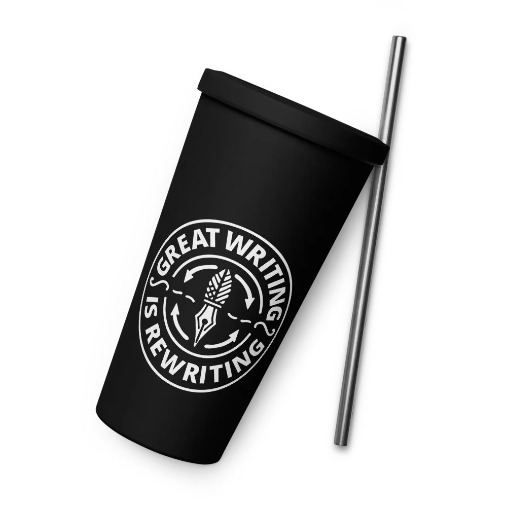 Great Writing Is Rewriting—Insulated Tumbler (B&W) product image (5)