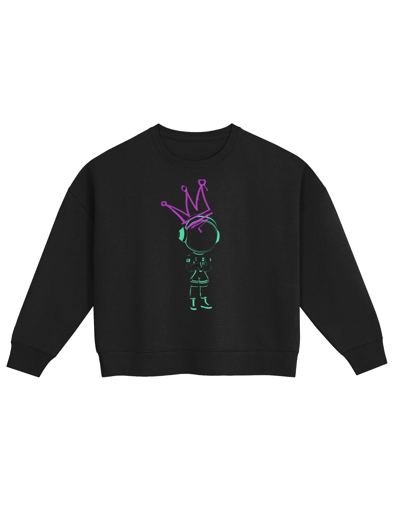 Neon Crown Graffiti Urban Martian Ladies Cropped Sweatshirt product image (1)