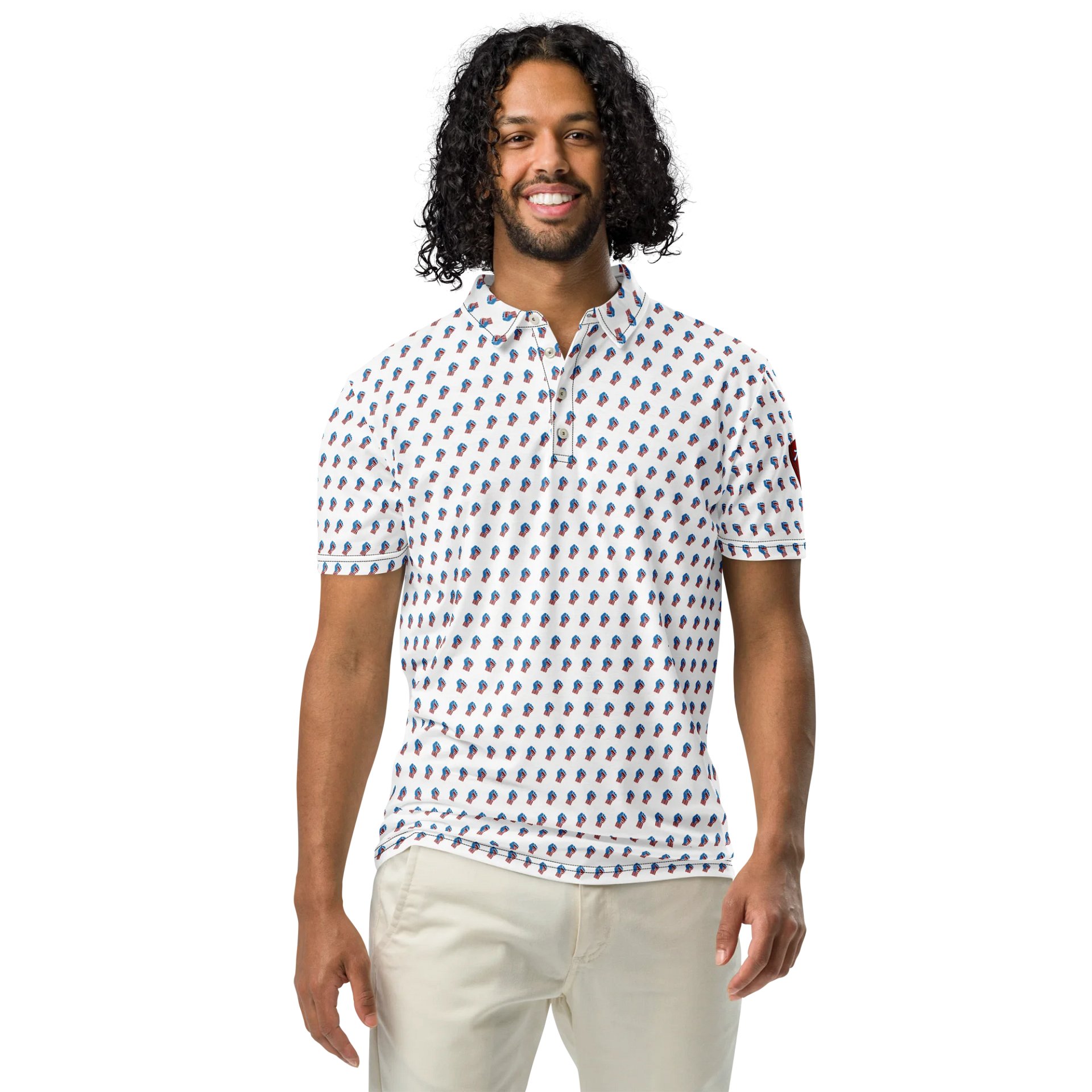 TFOT SlimFit America 1st White Fist Polo Shirt product image (4)