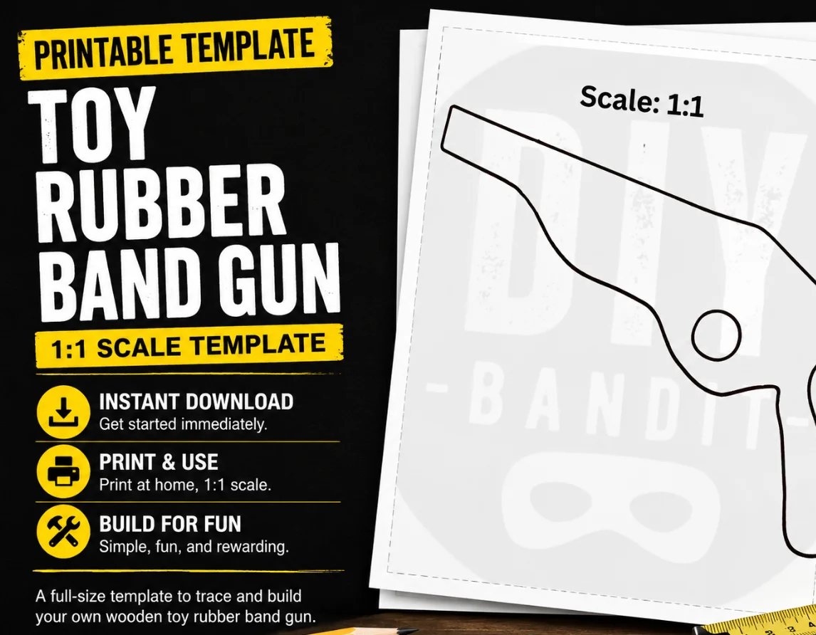 Toy Rubber Band Gun for Kids: Printable Template product image (1)
