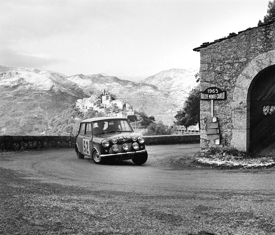 Timo Makinen and Paul Easter, 1965 Monte Carlo Rally