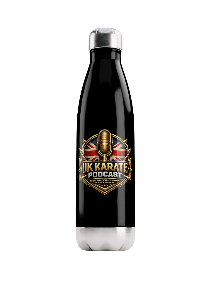 Shield Logo Stainless Steel Water Bottle – UK Karate Podcast product image (1)