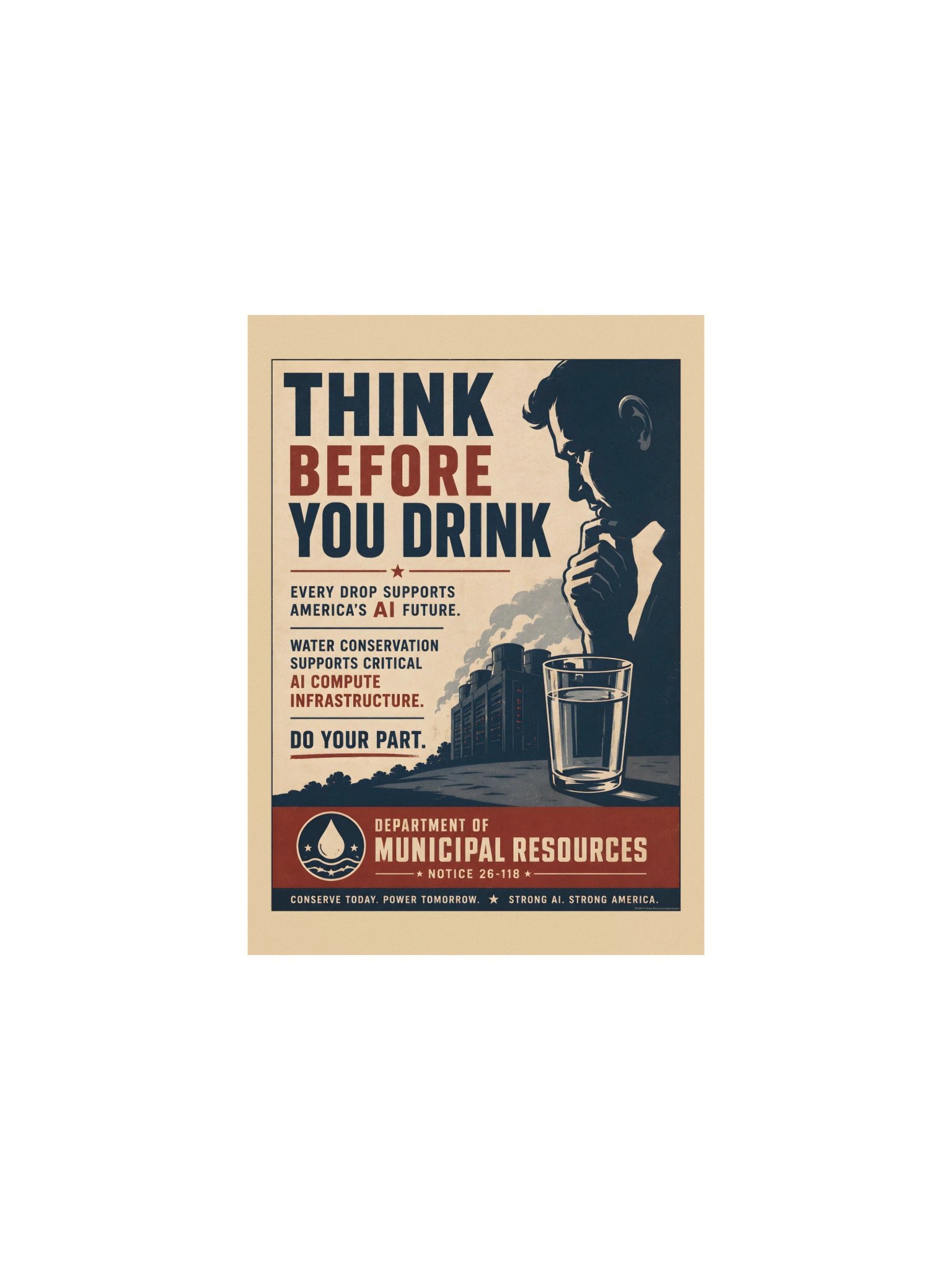 Think Before You Drink — Dystopian Water Wars Conservation Poster product image (1)