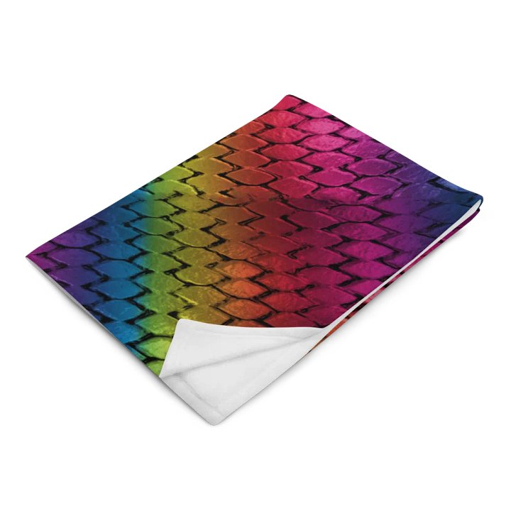Diagonal Rainbow Dragon Scales Throw Blanket product image (2)