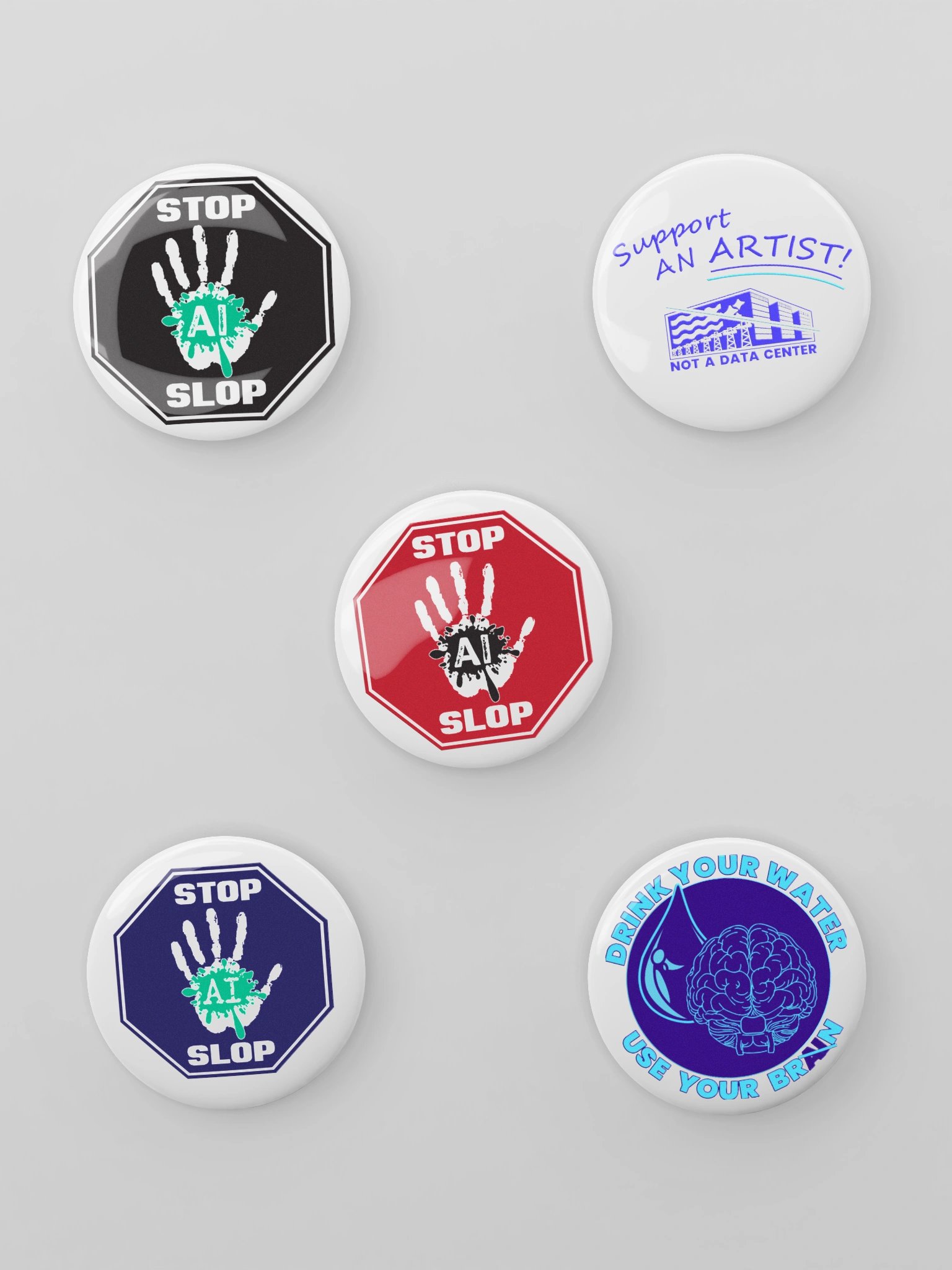 Anti-AI Pin Buttons product image (1)