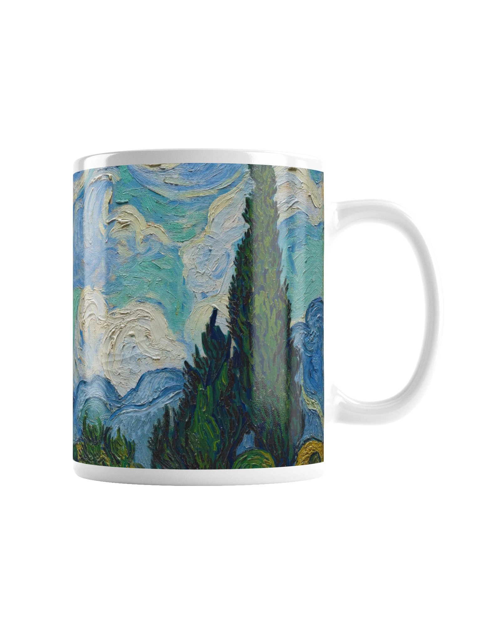 Wheat Field with Cypresses (Vincent van Gogh) Mug product image (4)