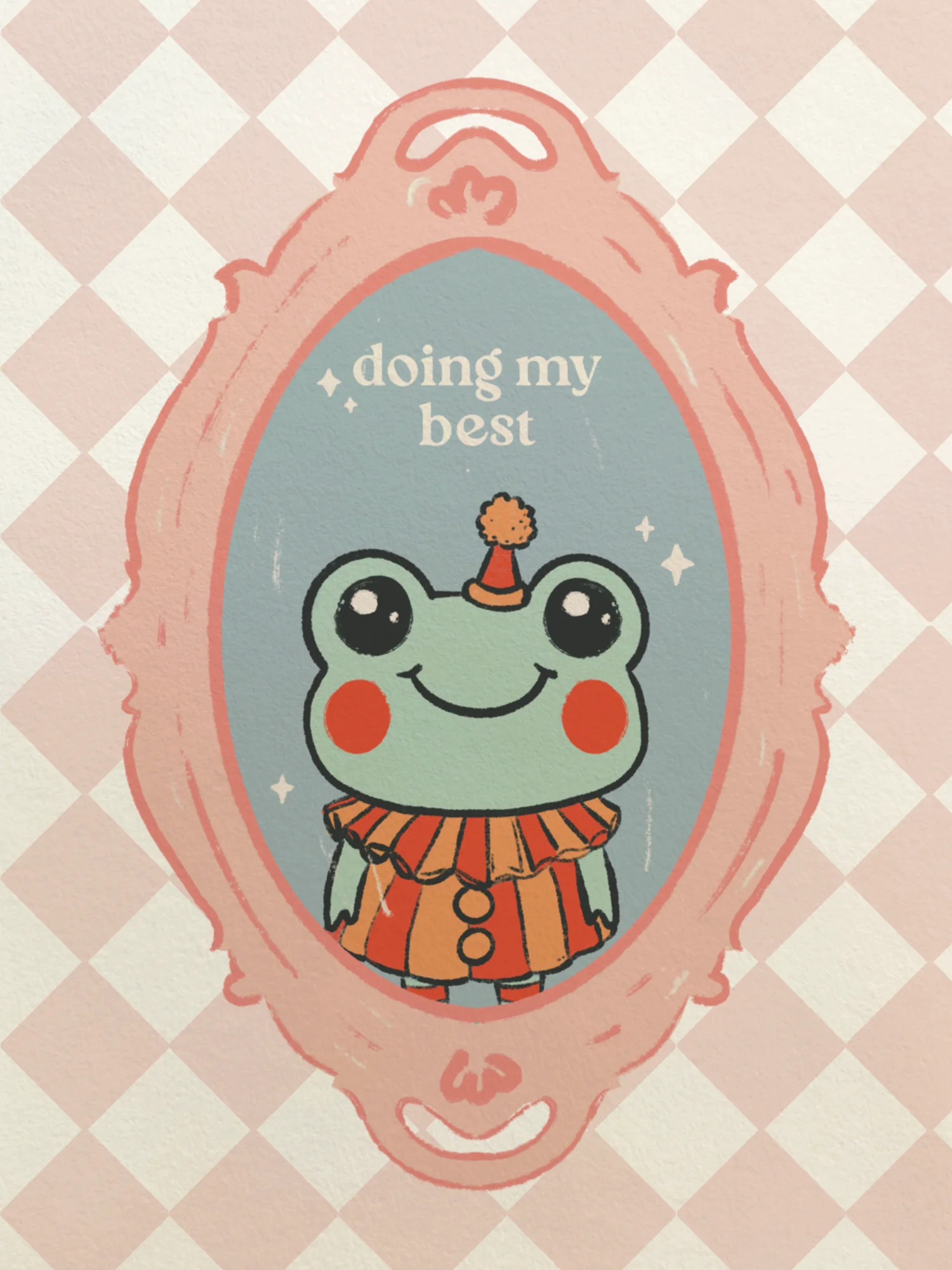 'Doing My Best' Clown Frog 5x7 Print product image (2)