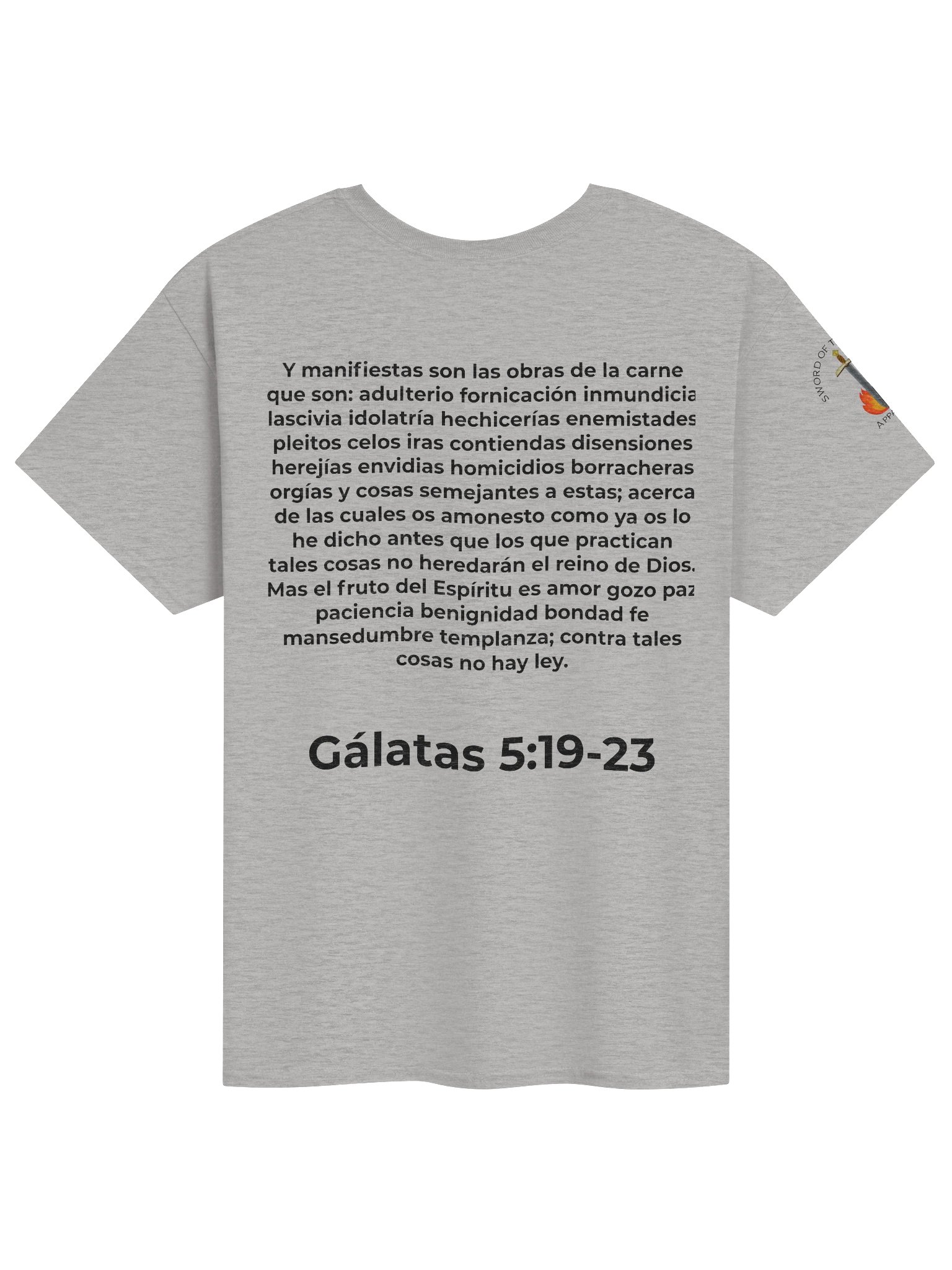 Gálatas 5:19-23 "Obras y Fruto" Camisa con Escritura product image (1)