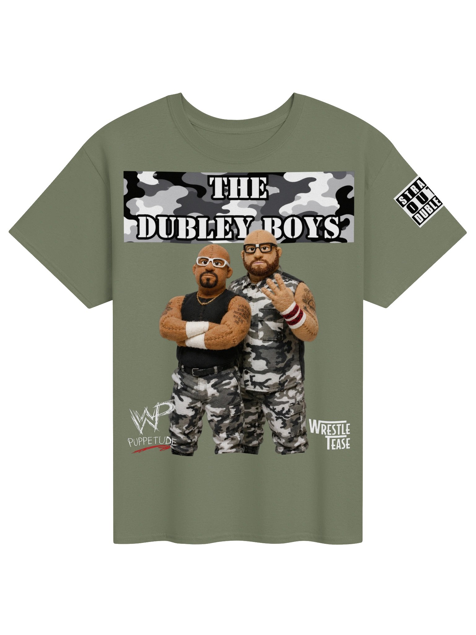 The Dubley Boys Tee V1 Military Green or Black w/ Sleeve print product image (1)