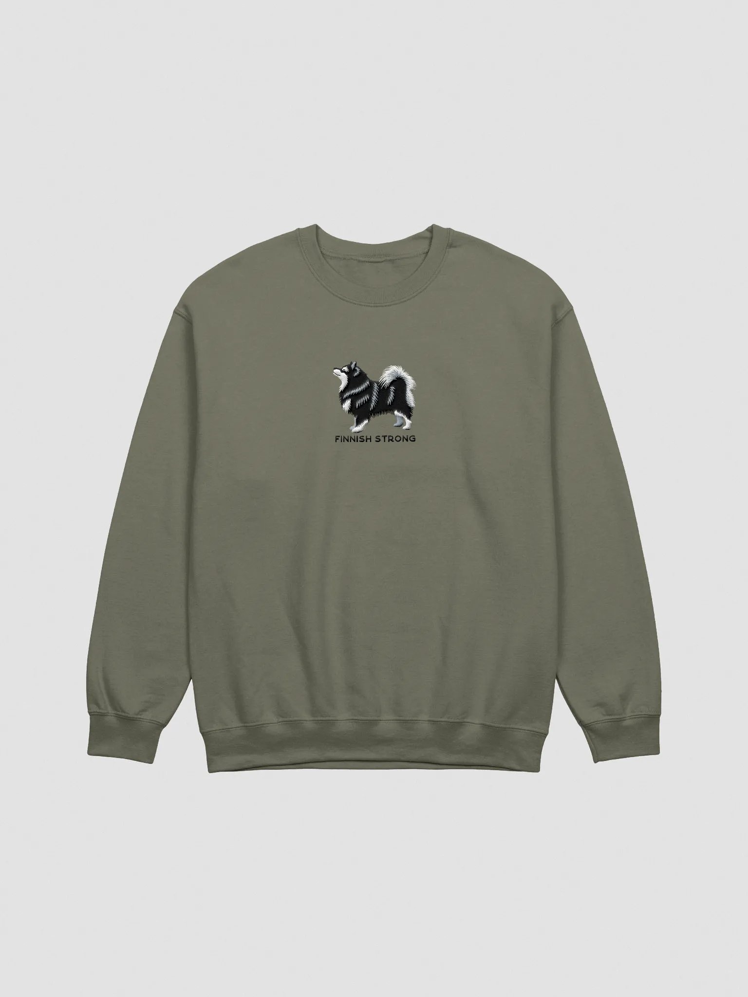 Finnish Strong Sweatshirt (Embroidered) of a Finnish Lapphund(Black) product image (3)