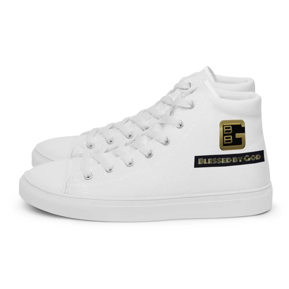 Blessed by God White High Tops V2 product image (1)