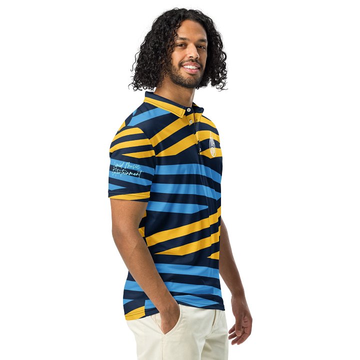 Liquid Music Entertainment Custom Stripped Performance Polo product image (1)