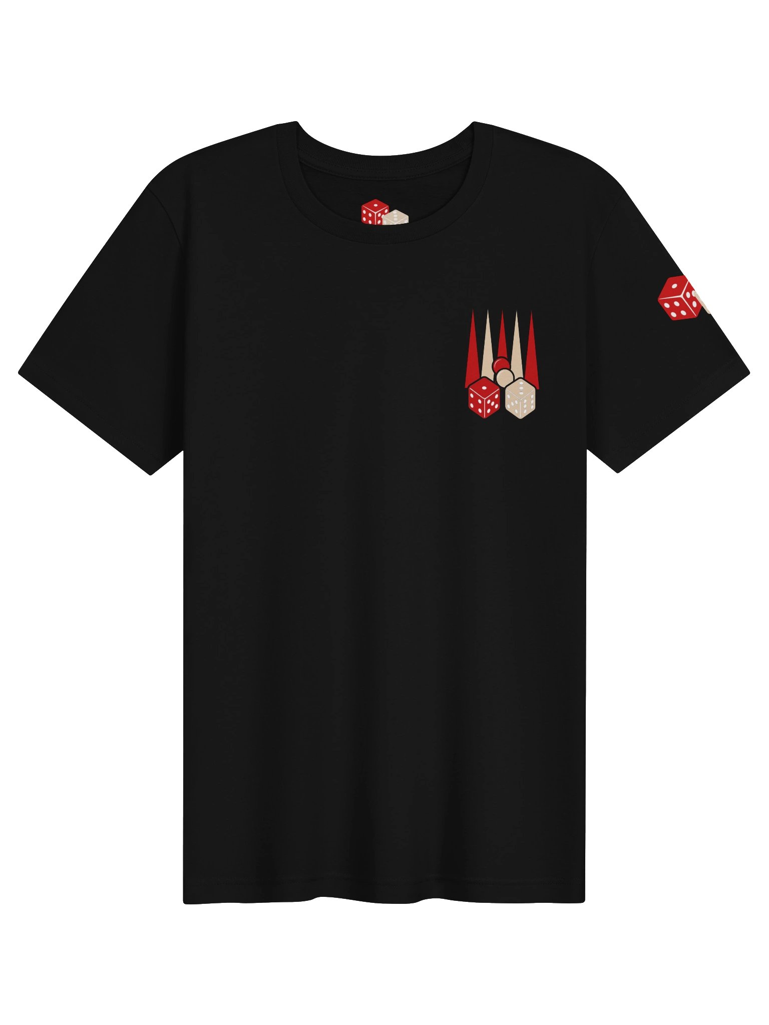 Backgammon Dice Minimal Graphic Tee Black product image (1)