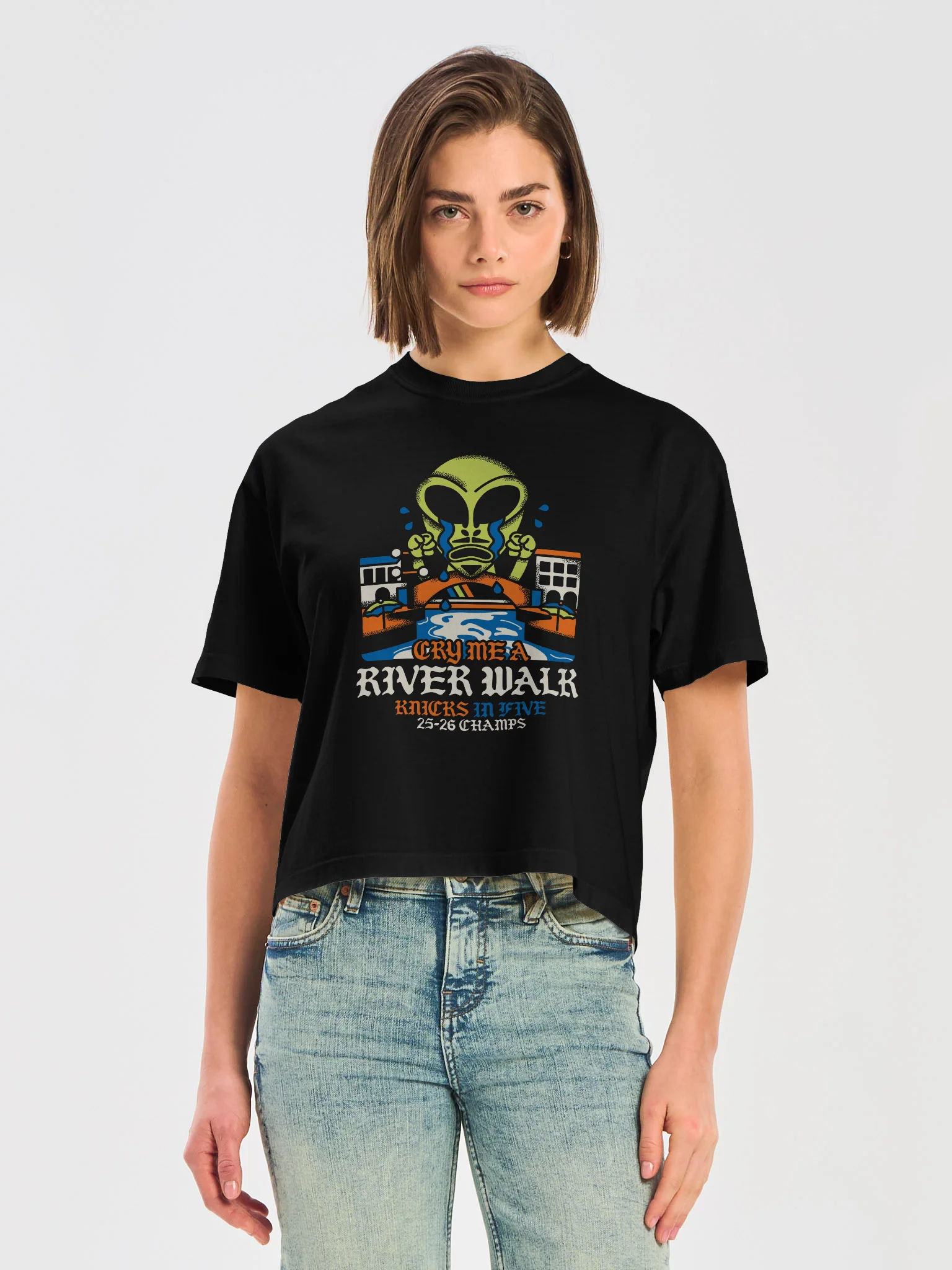 Cry Me A River Walk Women's Boxy Tee Dark product image (5)