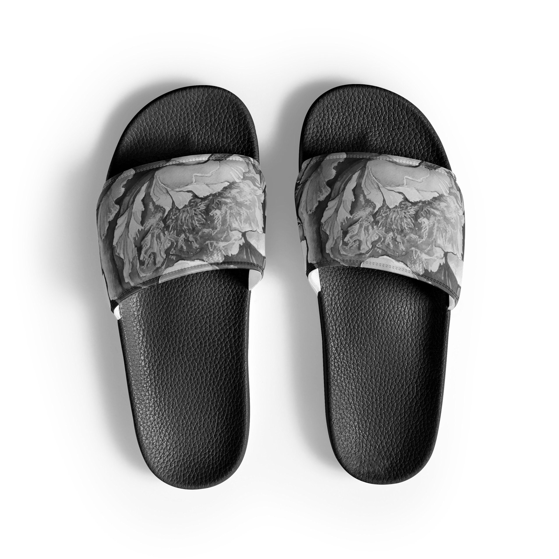 B&W Peonies - Women's Slides product image (3)