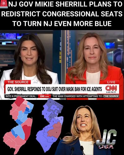 🚨 WOW - NJ Governor Mikie Sherrill just stated that she plans on REDISTRICTING the State of New Jersey to make it EVEN MORE B...