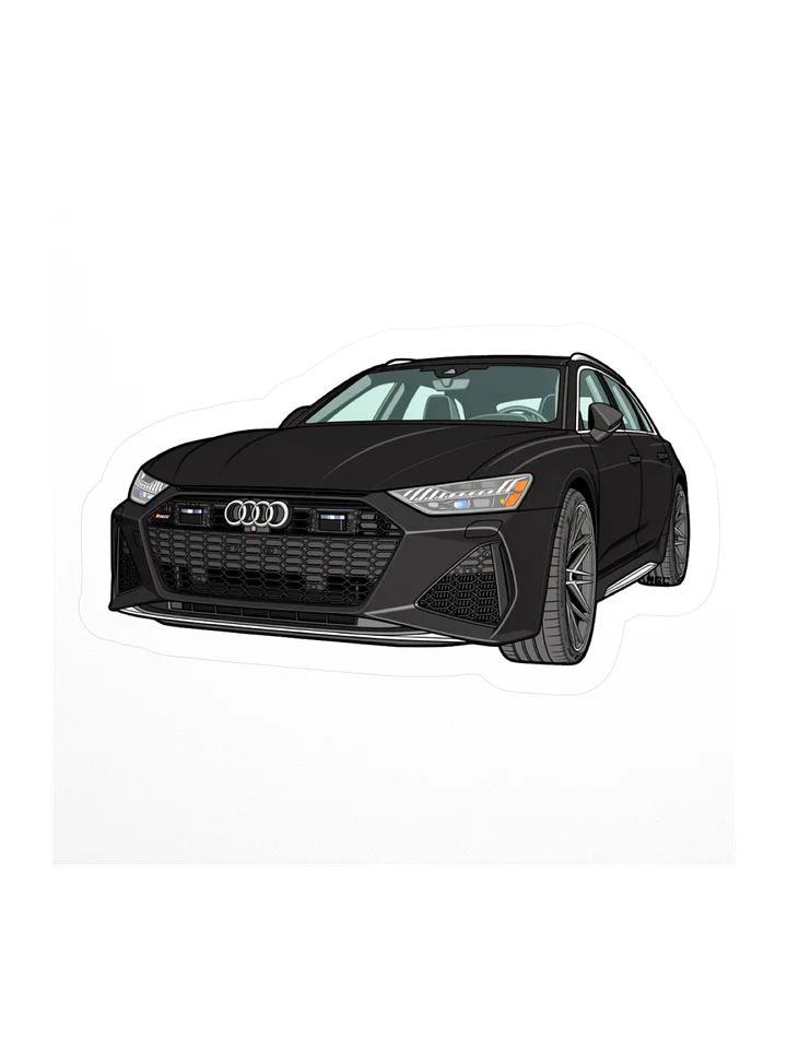 Black Audi RS6 Avant Sticker (Retro, Sketch, Silhouette) product image (1)