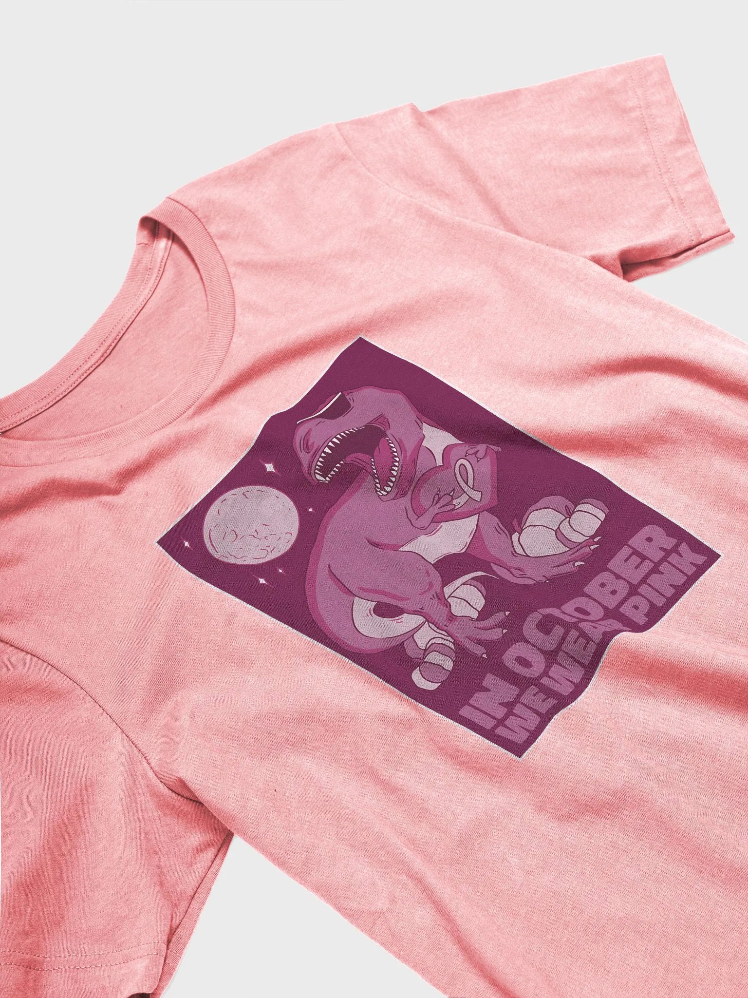 T-Rex Breast Cancer Awareness Premium T-shirt product image (3)