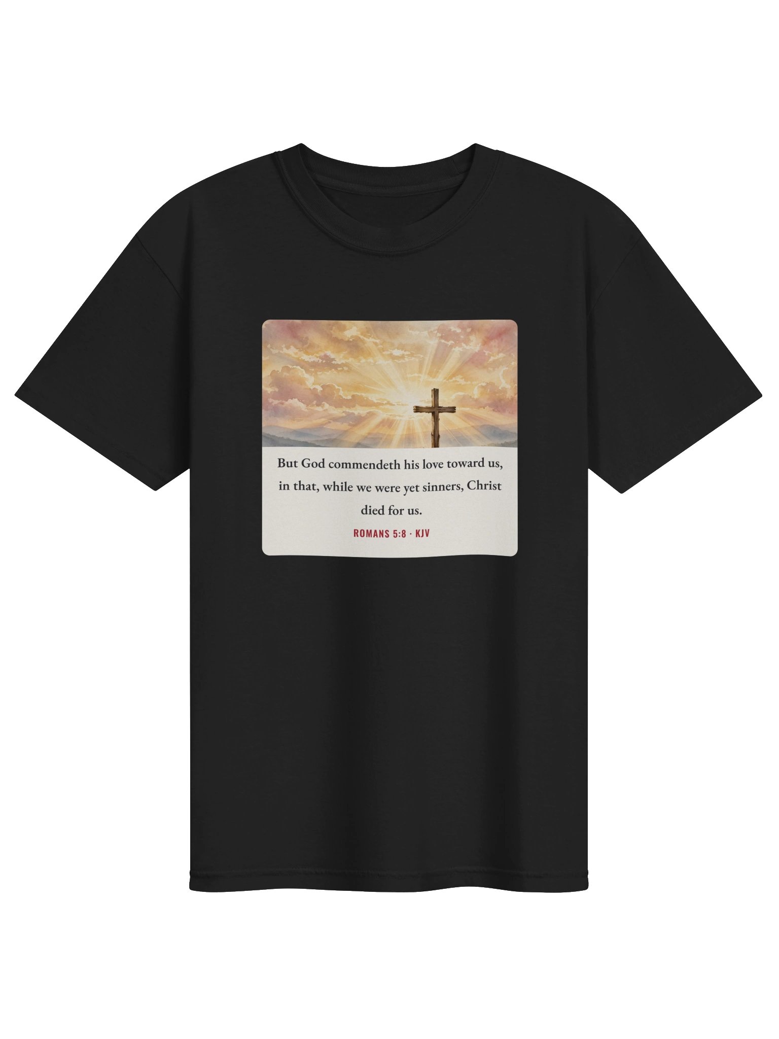 But God Commendeth His Love — Romans 5:8 Tee product image (1)