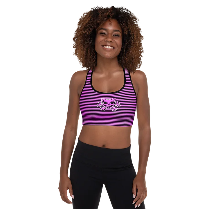 Pink and Blaque Stripped Sports Bra product image (1)