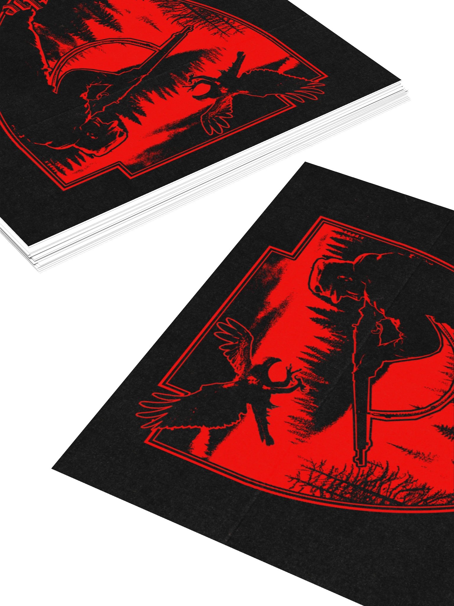 "I HUNT ALONE" STICKER RED product image (10)