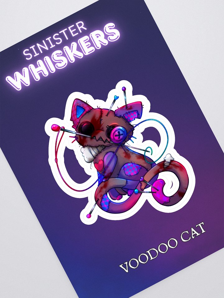 Sinister Whiskers | Voodoo Cat Sticker product image (1)