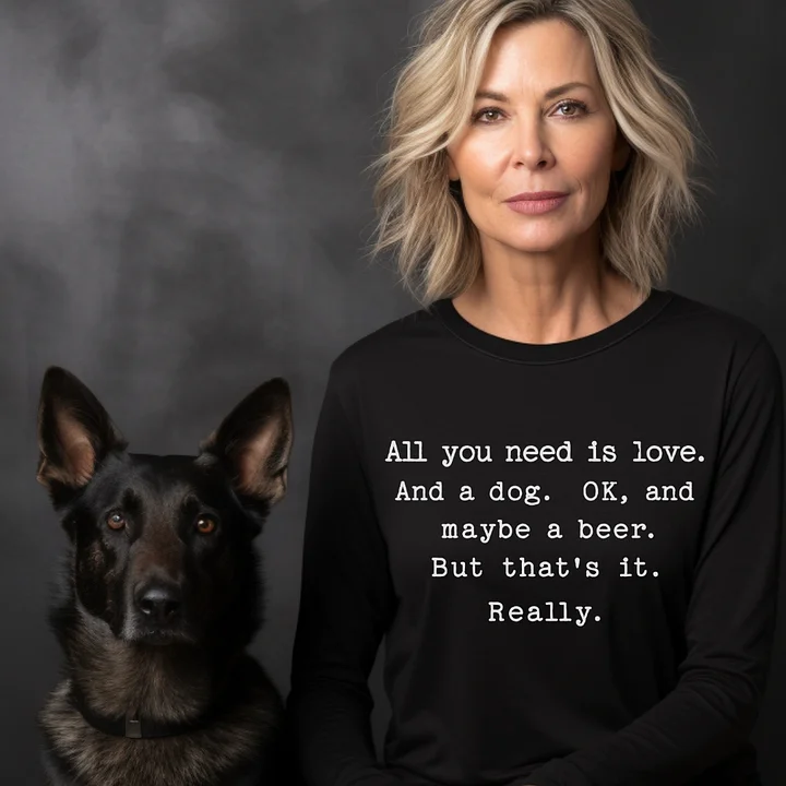 All You Need Is Love. And a Dog. And Maybe a Beer. Long-sleeve Tee product image (1)