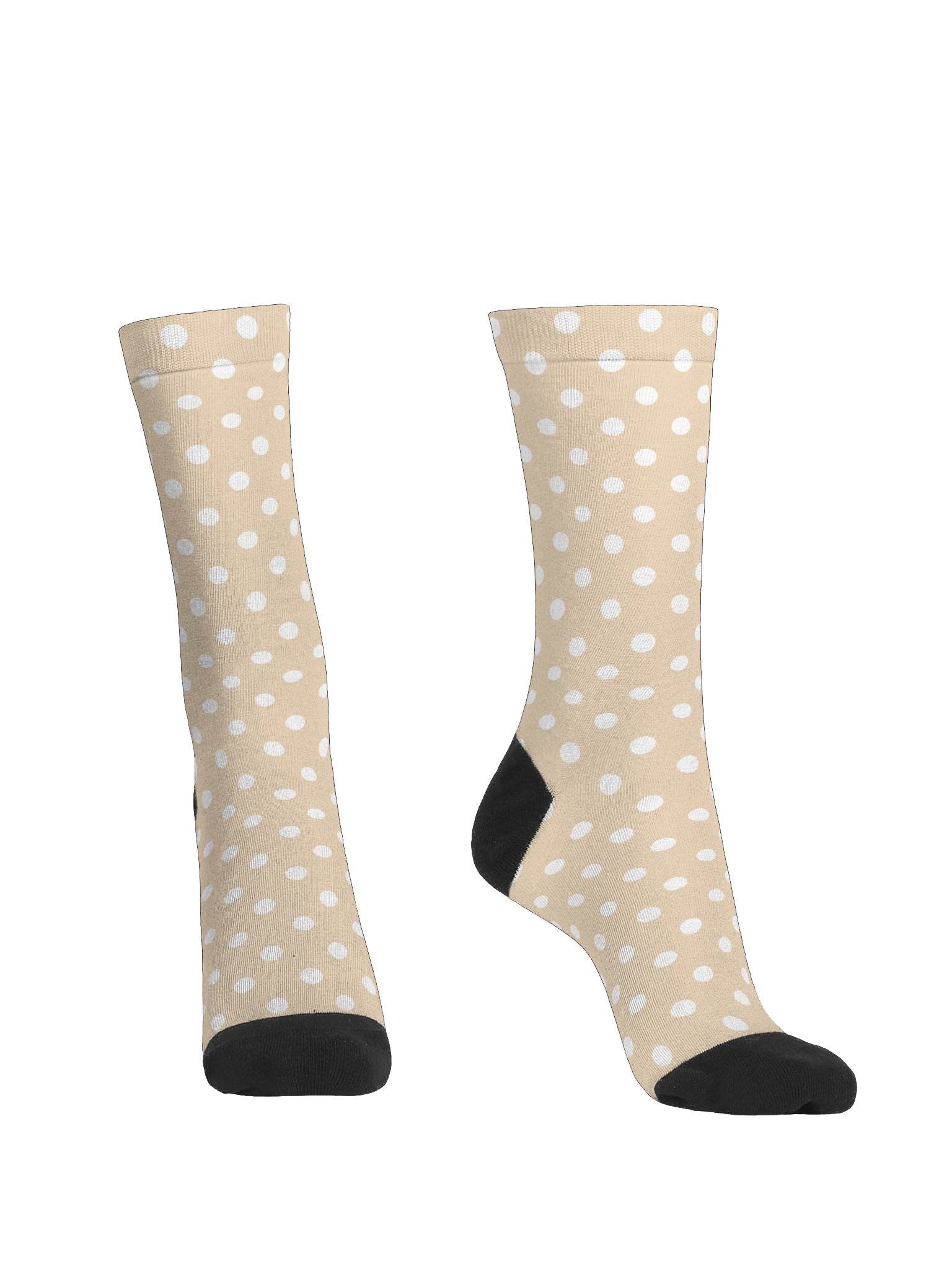 Oatmeal Cream and White Polka Dot Eco Friendly Crew Socks product image (2)