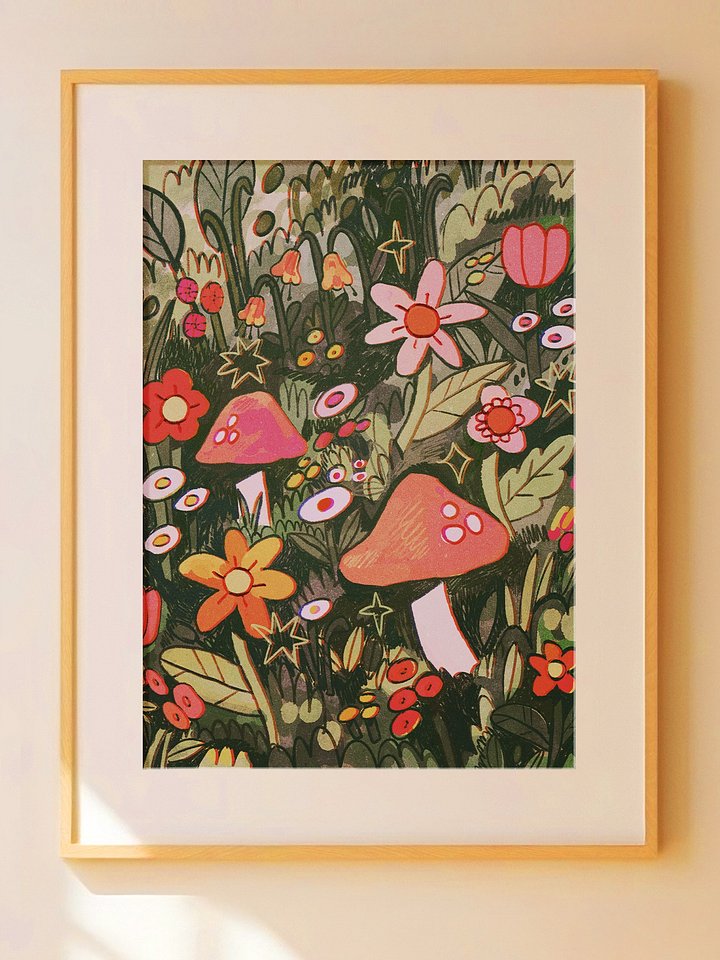 Mushrooms in Spring Print product image (1)