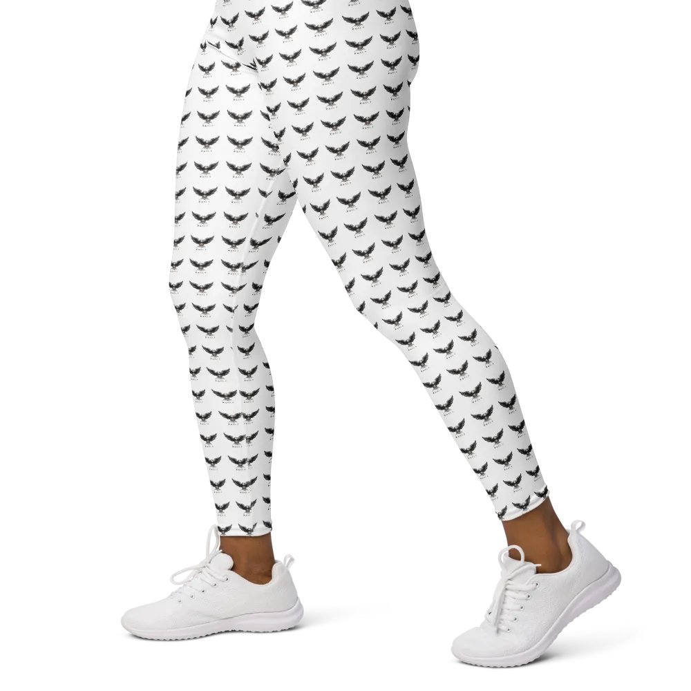 Eagle Women's White Yoga Leggings - All-Over Eagle Design with Inside Pocket product image (3)