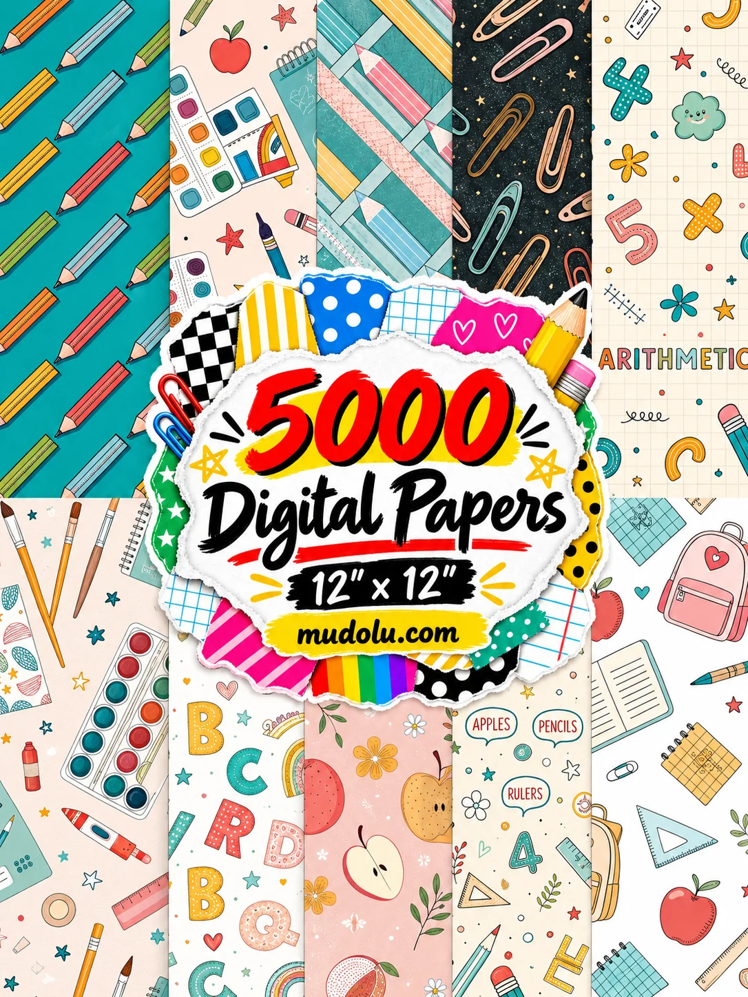 5000 School Digital Papers, Back to Classroom Scrapbook Mega Bundle product image (10)
