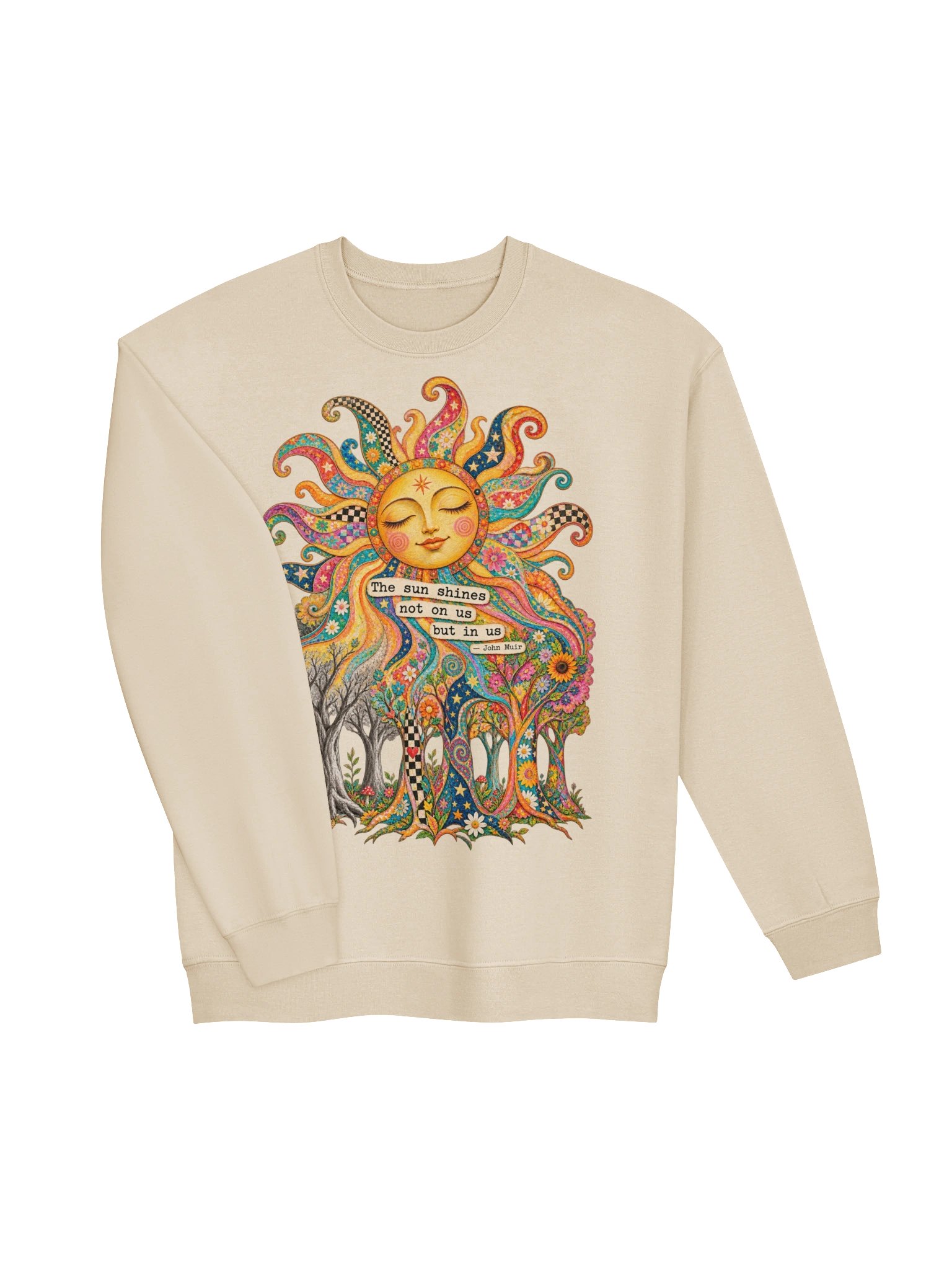 Psychedelic Sunshine Sweatshirt, John Muir Quote Graphic product image (4)