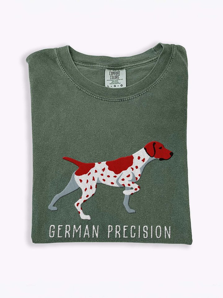 German Precision T-Shirt(Embroidered) of a German Shorthaired Pointer(Liver & White) product image (1)