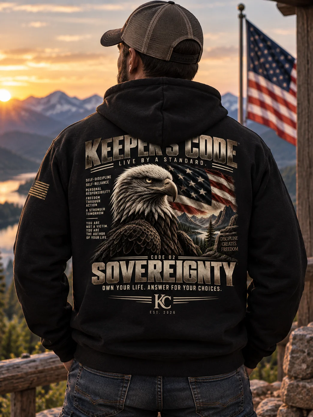 Keeper’s Code™ Men’s CODE 02 Sovereignty Eagle Hoodie product image (2)