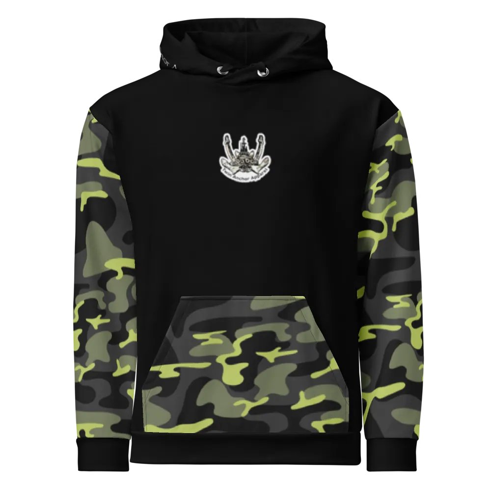 Camouflage & Black Three blade prop triangle Athena tug Hoodie product image (2)