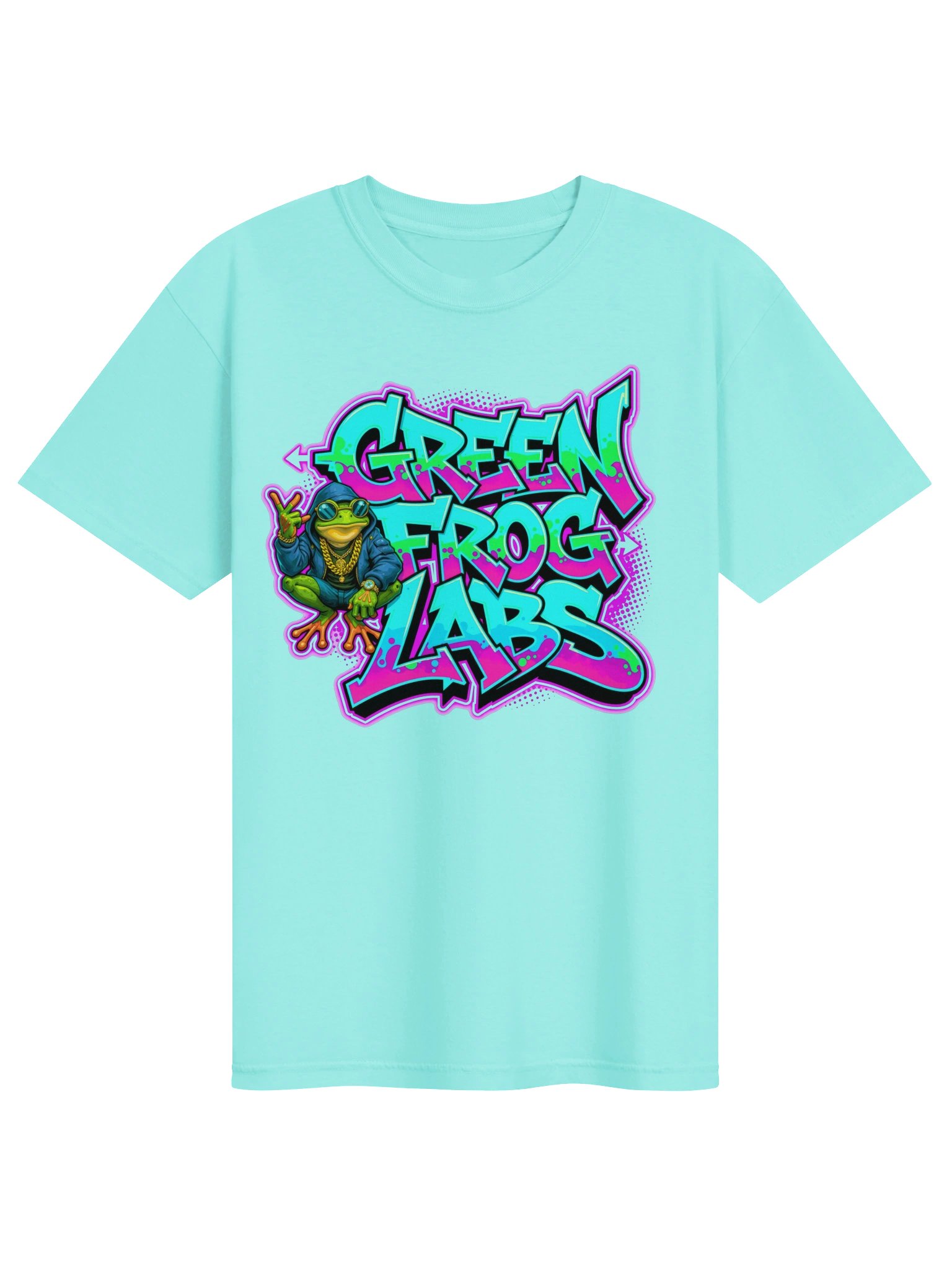 Green Frog Labs Graffiti Logo - Neon Frog Scientist Tee product image (1)