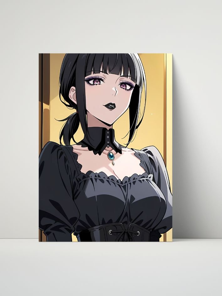 Metal Print - Luna Rain Original Character Black Corset Choker - 8x10 product image (1)