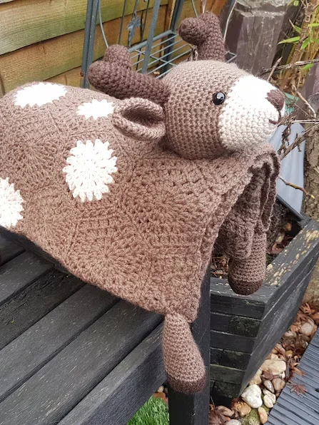 Woodland Deer Crochet Baby Blanket Pattern - 3in1 Toy PDF Pattern - Crafting Happiness product image (4)