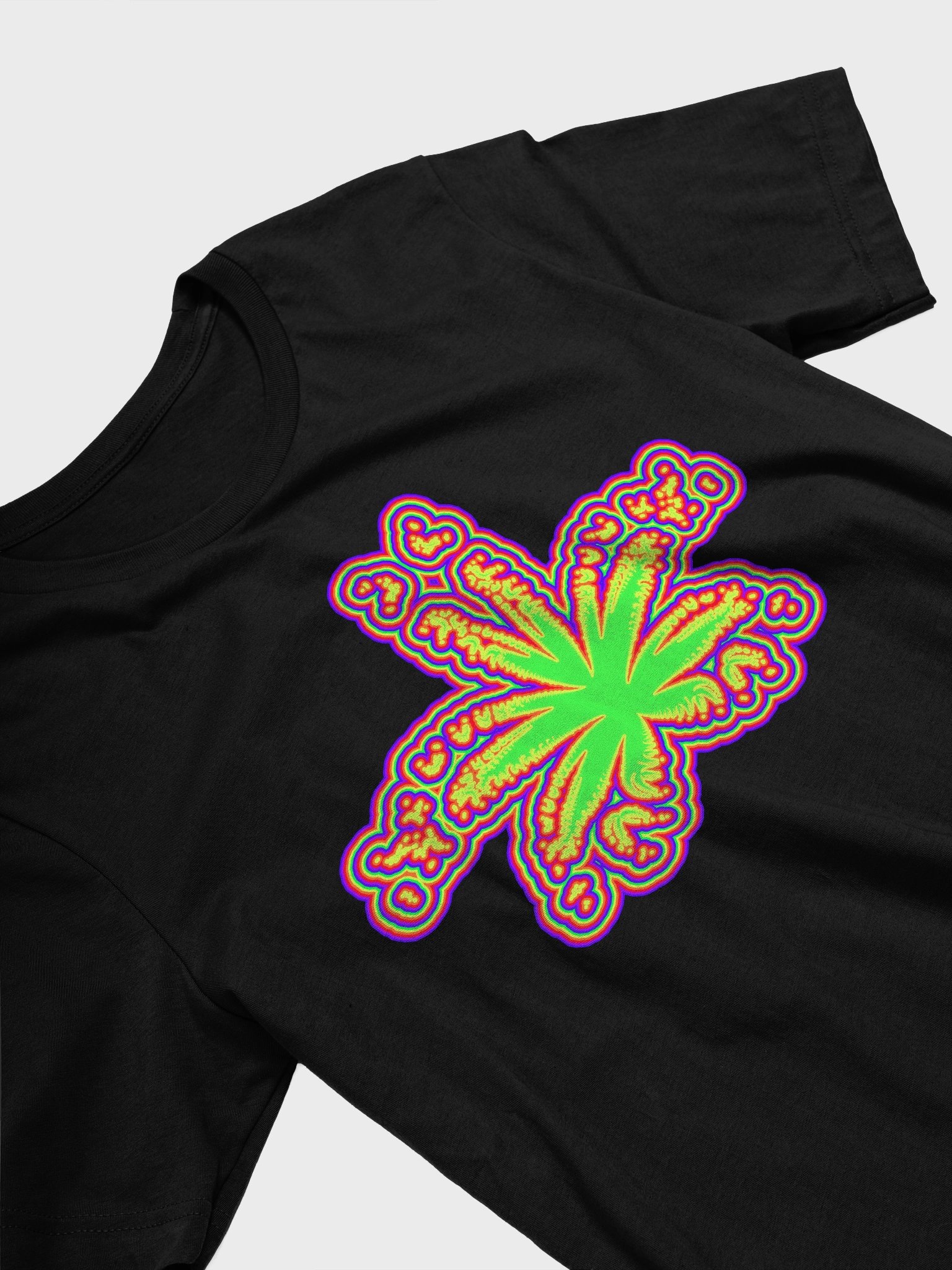 Rainbow Cannabis Queer Pride T-Shirt, Weed Leaf Stoner Tee product image (2)