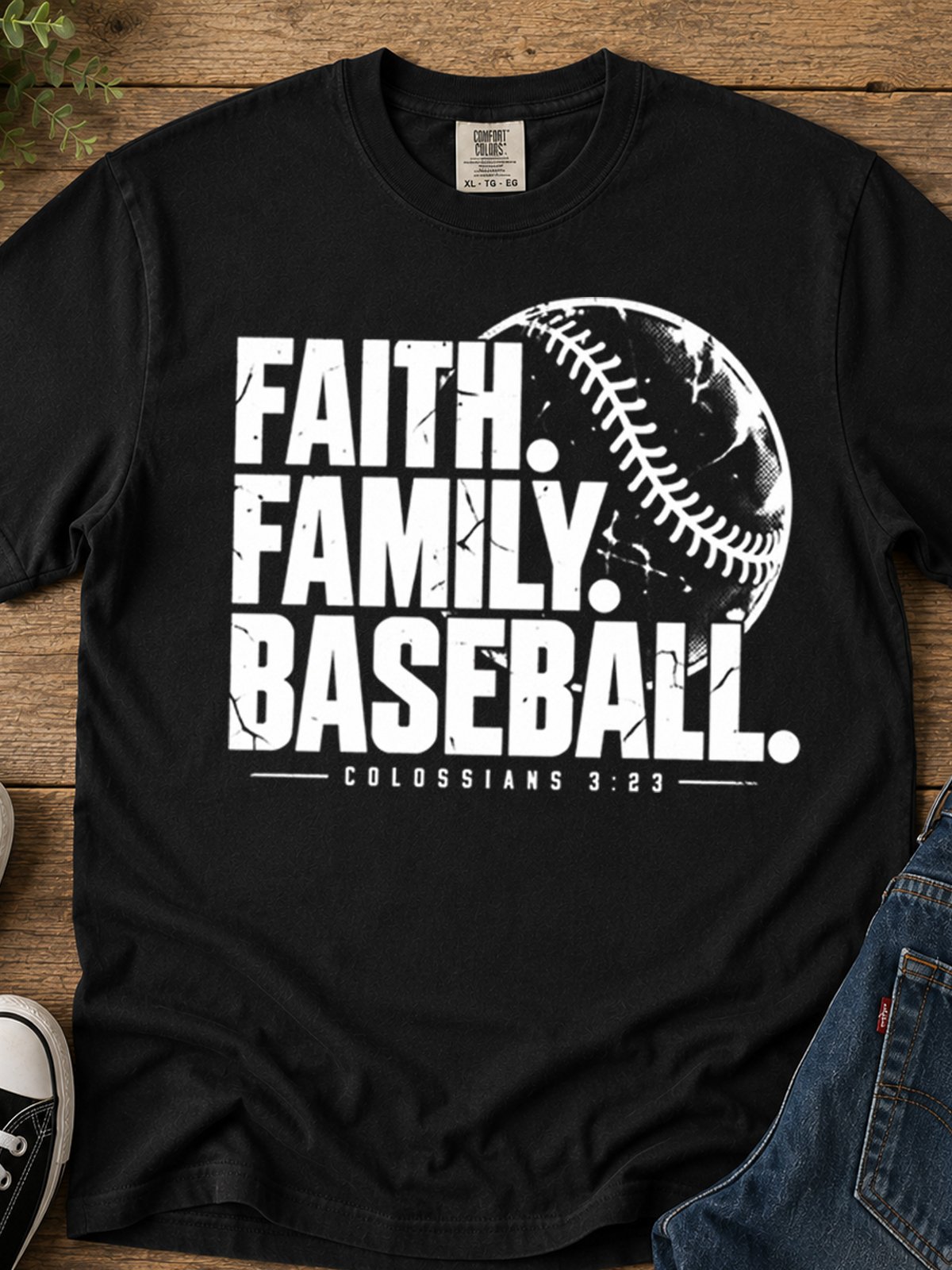 Faith Family Baseball Heavyweight T-Shirt product image (2)