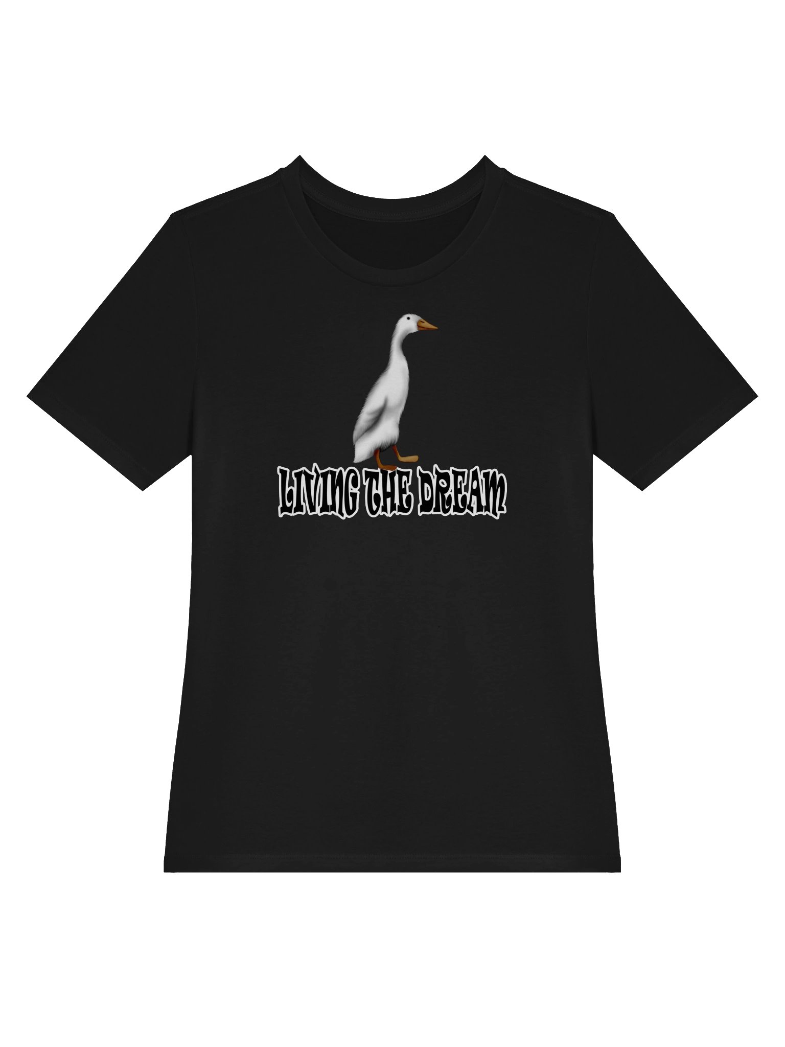 Duck "LIVING THE DREAM" T-Shirt. Women's Bella+Canvas Supersoft Relaxed-fit T-Shirt product image (2)