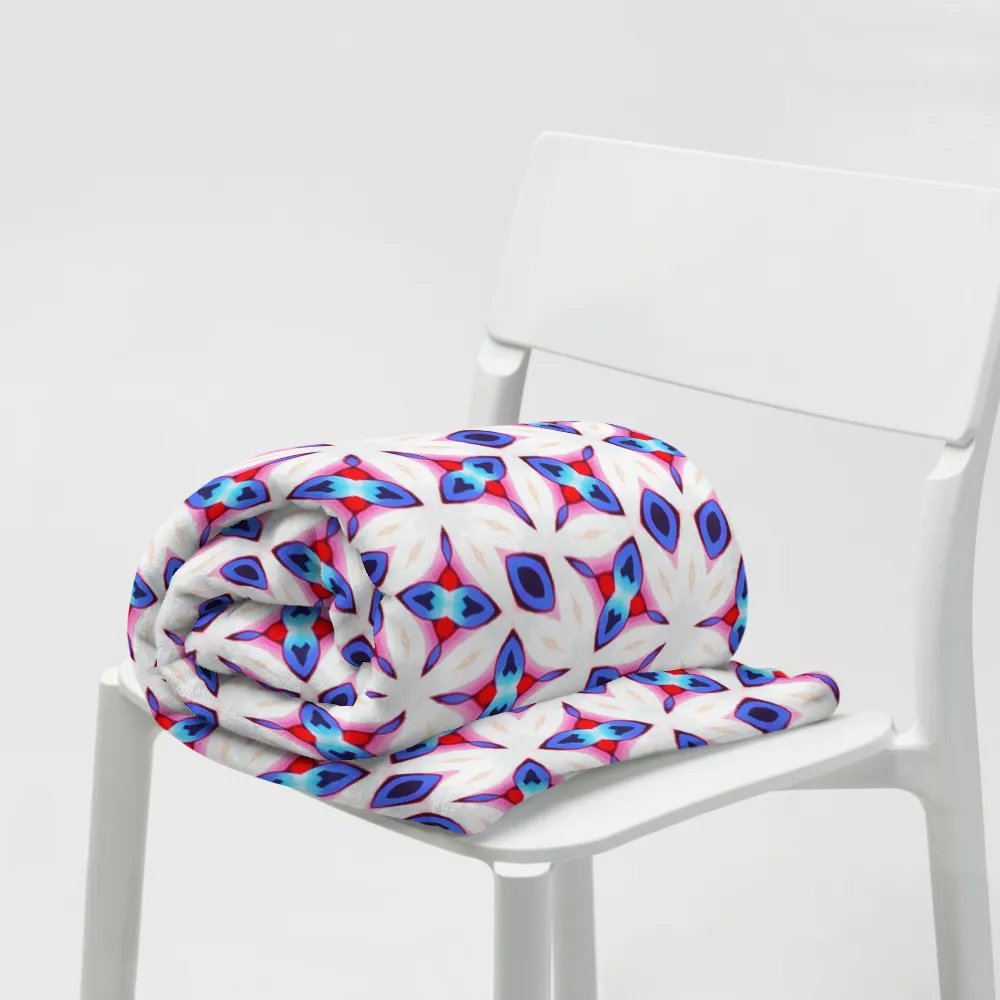 White, Blue & Red Seamless Diamond Patterned Throw Blanket product image (8)