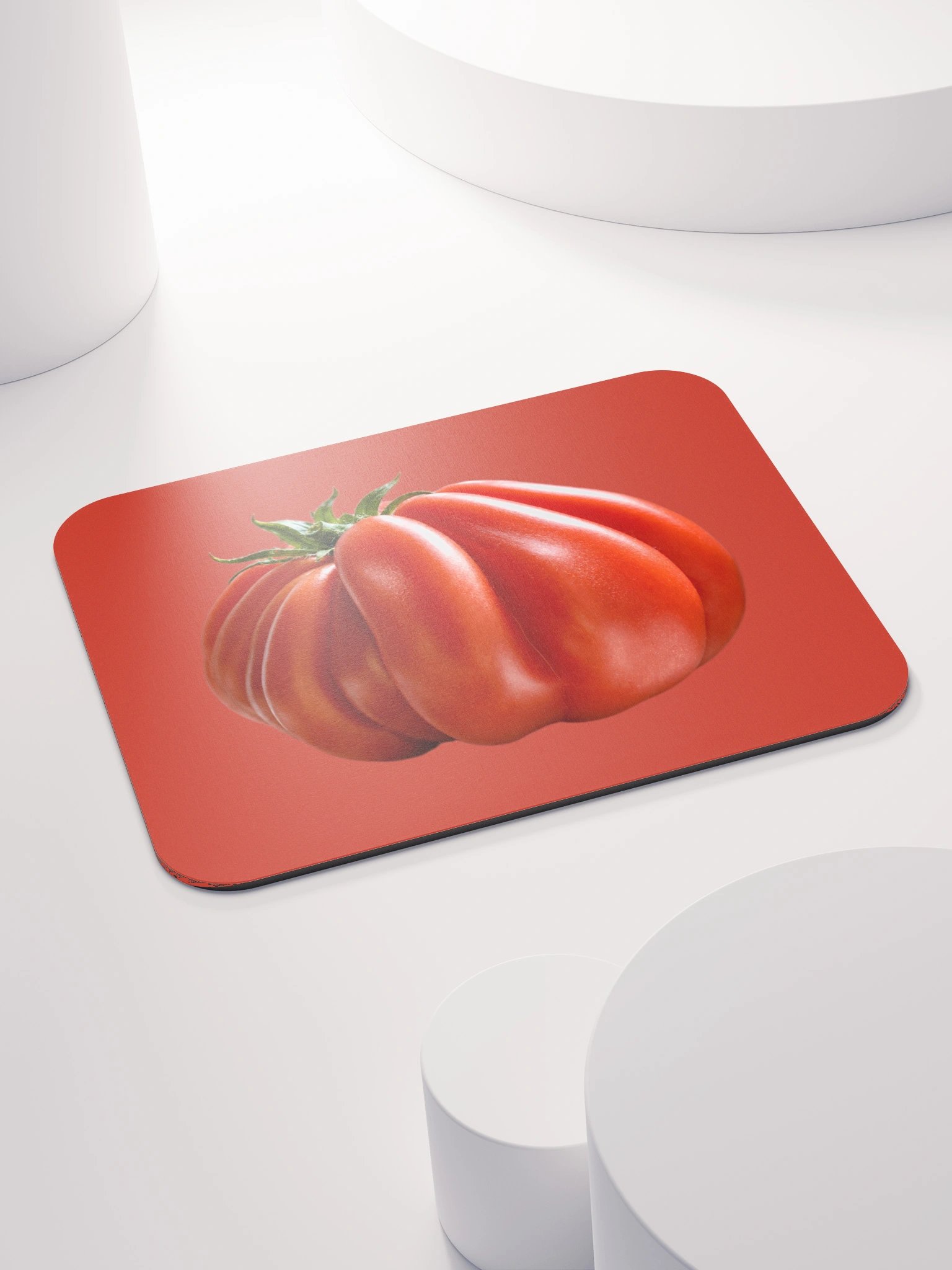 Heirloom Tomato Mouse Pad | Bold Red Monochrome Desk Mat from Original Photo product image (4)