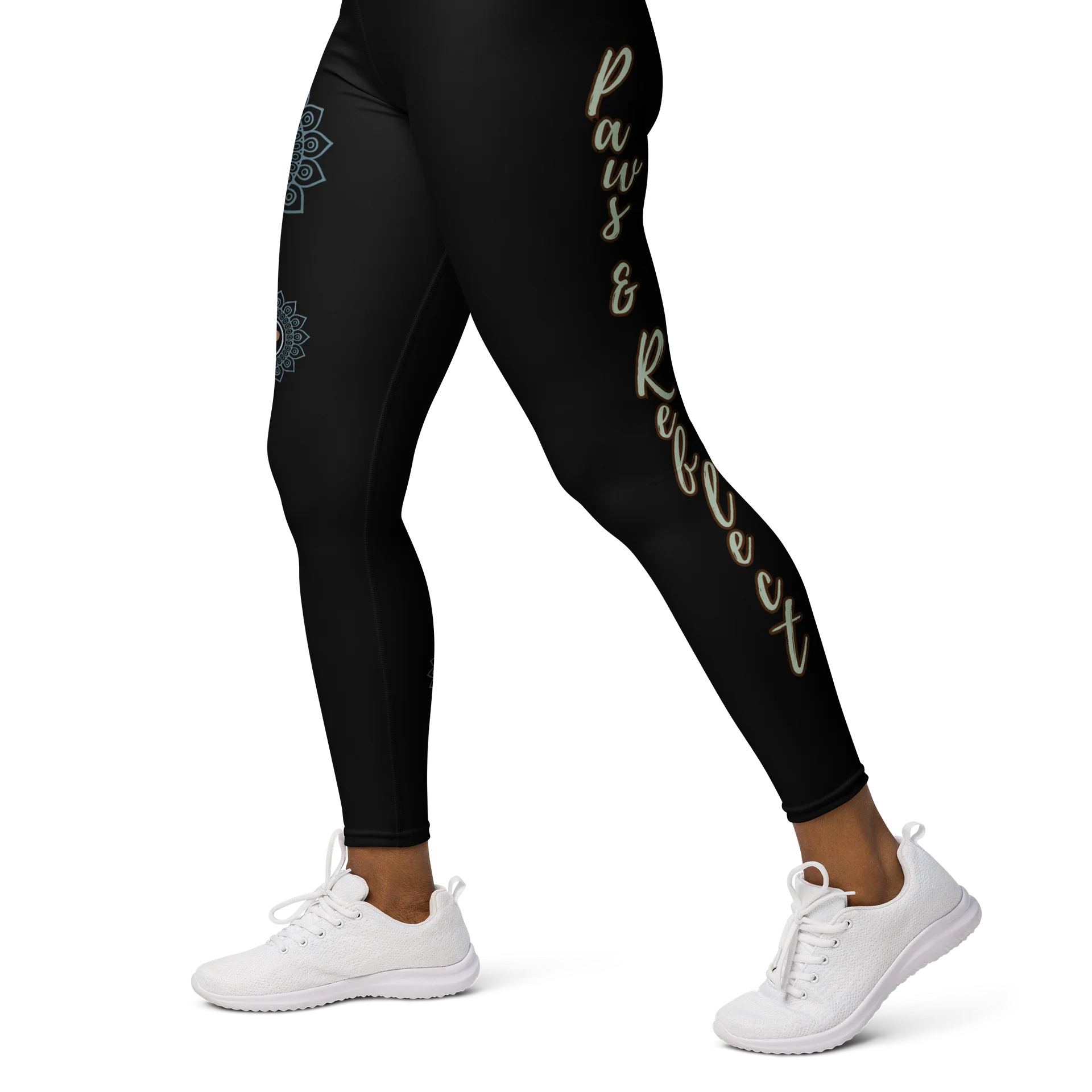 Paws and Reflect Mandala Paw Print Yoga Leggings product image (3)