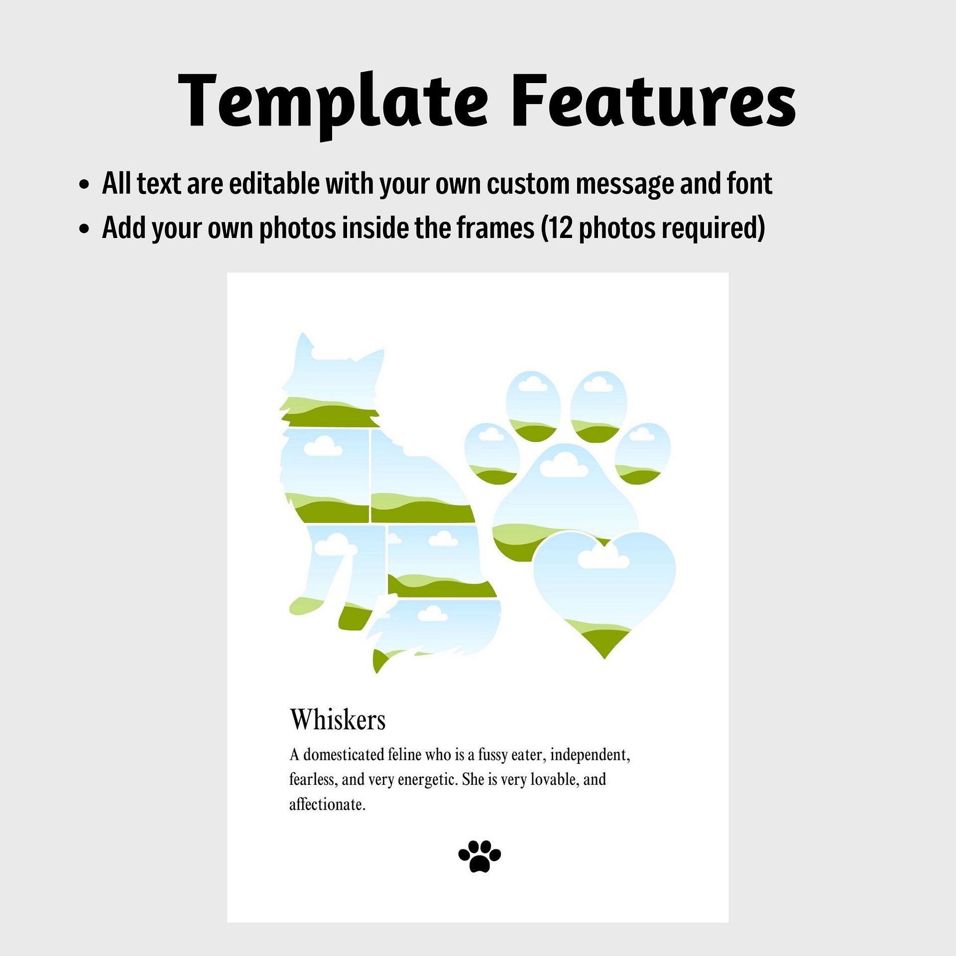 Cat Memorial Photo Collage Canva Template product image (4)