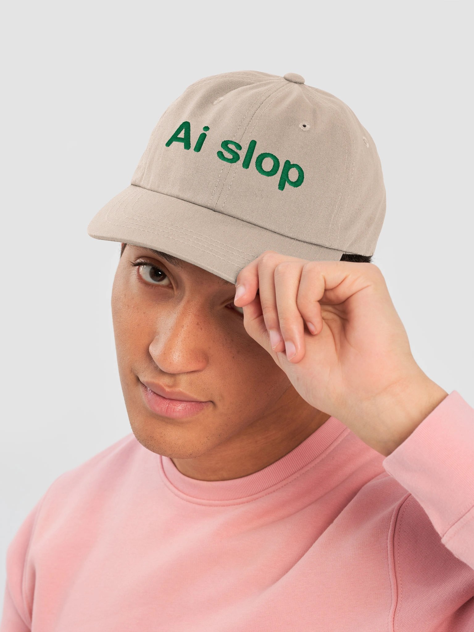 Ai slop Lazy Click Stone Embroidered Hat product image (5)